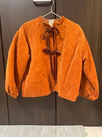 사만사 모스모스 오렌지 벨로아 충전솜 퀼트 자켓