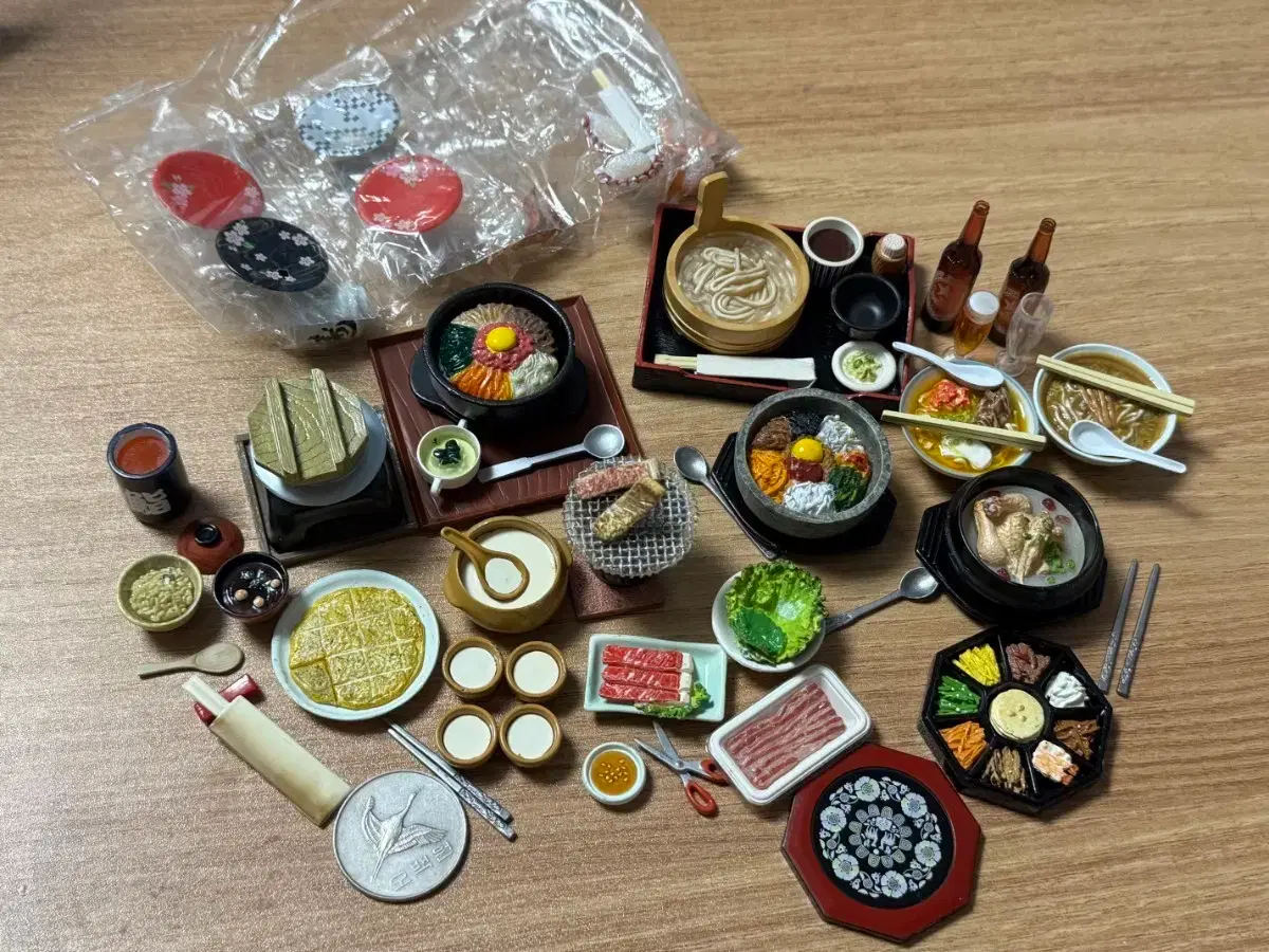 (Individual Sale) Re-Ment Style Korean Tour Japanese Food Bibimbap Pajeon Bulgogi Udon Ramen Sushi Miniature
