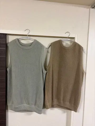 crepuscule 코튼 니트 베스트 2벌 세트