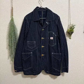 MARKAWARE 네이비 스트라이프 커버올 워배시