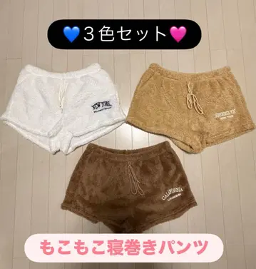 [ 룸웨어 ] 복슬복슬 3색 숏팬츠 세트