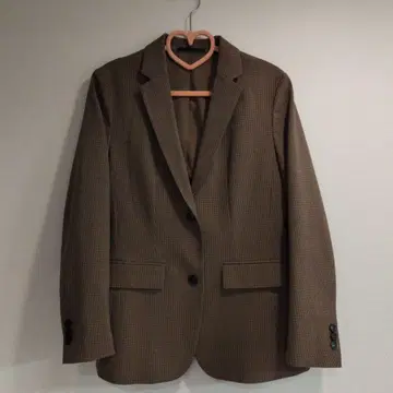 [UNIQLO] 브라운 체크 무늬 테일러드 자켓 S 사이즈