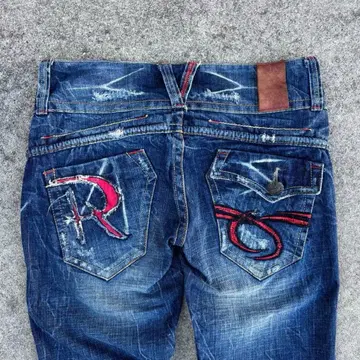 RED PEPPER 자수 플레어 데님 R 로고 헤이세이 갸루 y2k