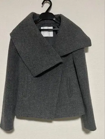 CASABLANICA 카사블랑카 빅 칼라 라이더스풍 코트 그레이