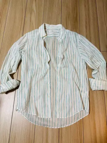 투모로우랜드 스트라이프 셔츠 코튼