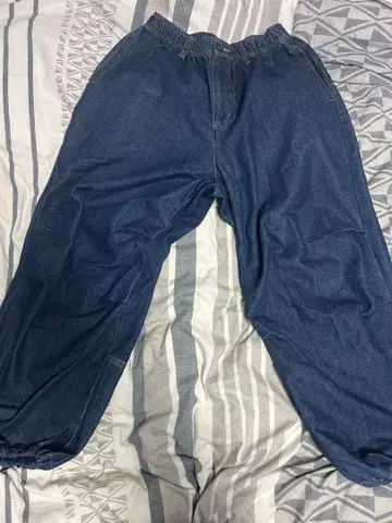 다크 블루 데님 팬츠 허리밴딩