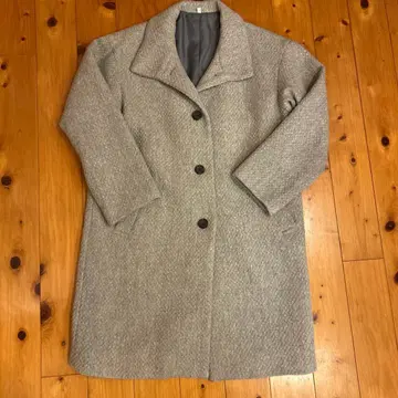 무인양품 그레이 버튼 롱 코트