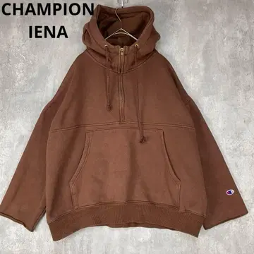 CHAMPION*IENA 별주 HALF ZIP 후디 속기모 브라운 겨울