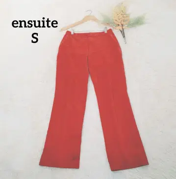 엔스위트 여성용 코듀로이 팬츠 (S) 적갈색 스트레치 코튼