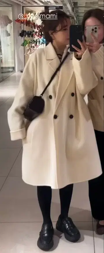 Mila owen 와이드 실루엣 더블 브레스트 코트