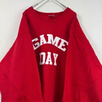 JERZEES 로고 맨투맨 트레이닝복 빨간색 레드