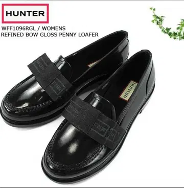 HUNTER 리본 로퍼 레인부츠