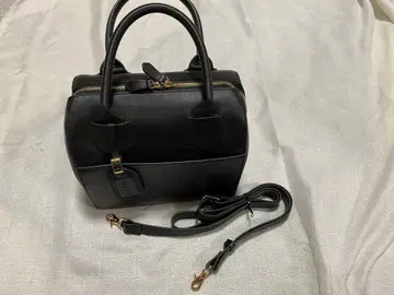 LOGRAR 샐리 2way 백 핸드백 블랙 천연 가죽 미니 보스턴