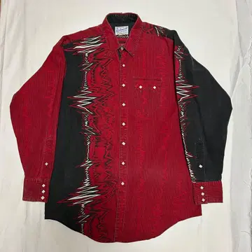 80s 빈티지 USA제 락 마운트 웨스턴 셔츠 비대칭 한쪽 포켓