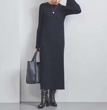 유나이티드 애로우즈 UNITED ARROWS W 리브 니트 원피스 B