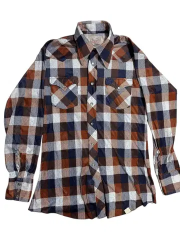 HBarC 웨스턴 셔츠 체크 무늬 긴팔 셔츠