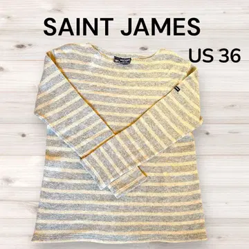SAINT JAMES 긴팔 보더 니트 US 36 울 혼방