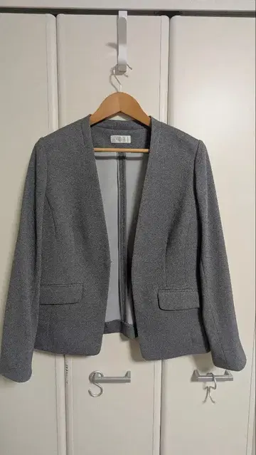 그레이 노카라 자켓