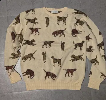 Friends & Raphael 강아지 패턴 니트 스웨터 L