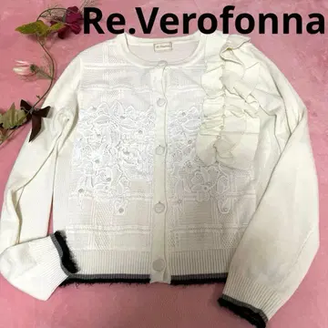 베로폰나 Re.Verofonna 아지메 리본 펄 자수 가디건