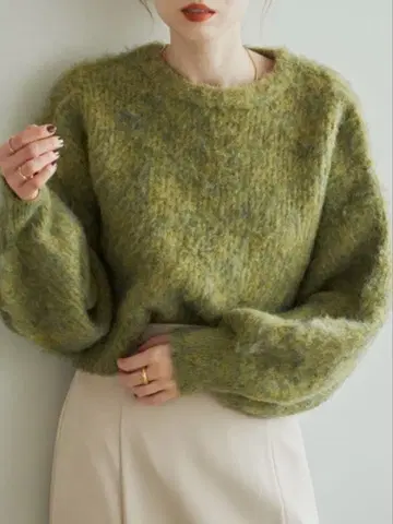 hinari 샤기 믹스 니트