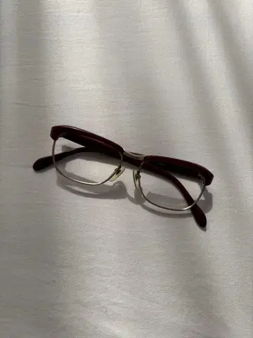 빈티지 안경 프레임 60s 70s 브로우 라인 빨간색 x 금 48-17