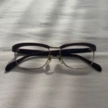 빈티지 60s 브로우 안경 48-17 빨간색 x 금색