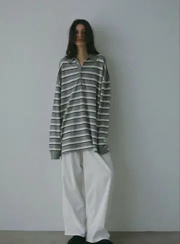 ETRE TOKYO 멀티 보더 니트 폴로 완판템