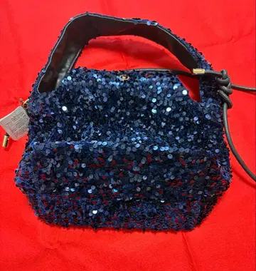 네이비 스팽글 숄더백