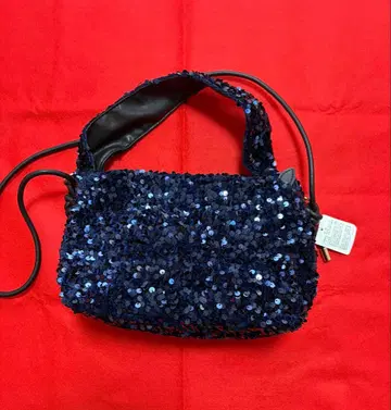 네이비 스팽글 숄더백