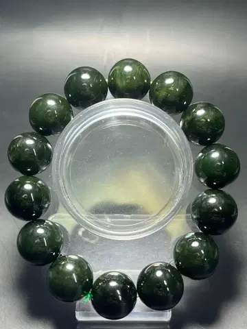 화전옥 팔찌 16mm 구슬 짙은 벽옥