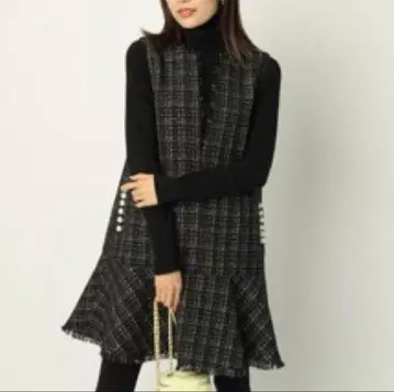 아푸와이저 리셰 트위드 페플럼 미니 원피스 펄