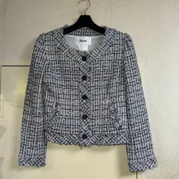Rene 르네 TISSUE 노카라 트위드 자켓 이탈리아제