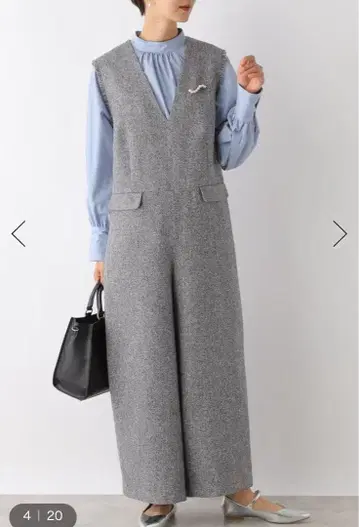 렙심 트위드 V넥 서스펜더 스커트