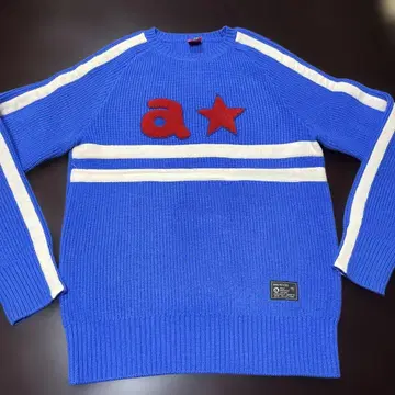 파란색 스트라이프 니트 스웨터 46 사이즈