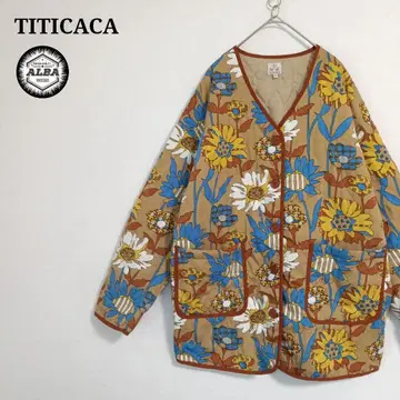 [ 새상품급 ] TITICACA 티티카카 퀼팅 자켓 꽃무늬 보태니컬 무늬