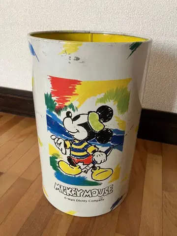 [ 쇼와 레트로 ] 미키마우스 쓰레기통 캔 앤티크 레어