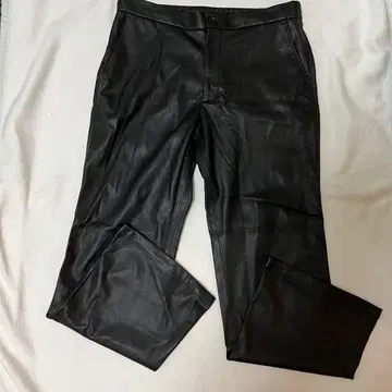 새상품급 ZARA 페이크 가죽 플레어 팬츠 블랙 XL