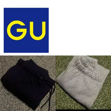 gu 헤비 웨이트 스웨트 팬츠 지유 그레이 L 블랙 그레이