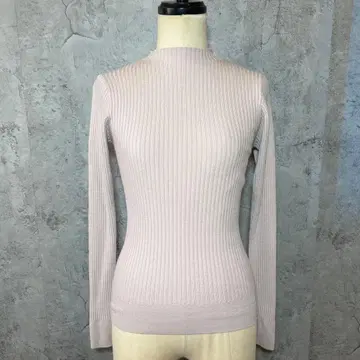 ebure 울 빌드넥 리브 니트