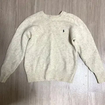 폴로 랄프 로렌 자수 크림색 스웨터