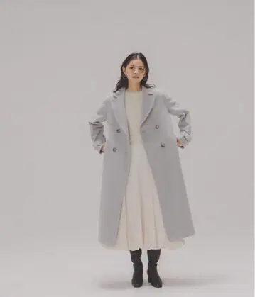 빅 칼라 더블 체스터 코트 내추럴 뷰티 베이직