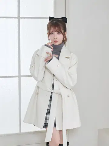 tailored charm coat [ white ]