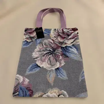 레어 FEILER 꽃무늬 토트백 그레이 소 32 x 26cm