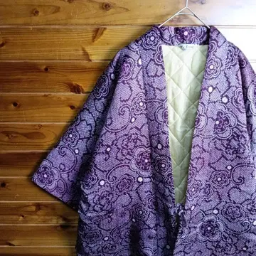 한텐 반텐 텐 텐 한텐 도테라 짱짱코 보라색 꽃무늬 퀼팅