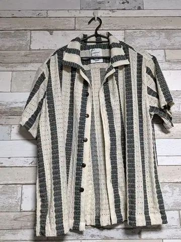 MRGGR 반팔 셔츠 아이보리 다크 그린