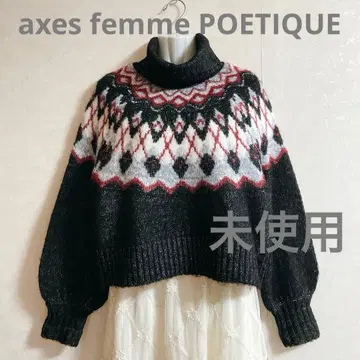 미사용! axes femme POETIQUE 블랙 터틀넥 스웨터