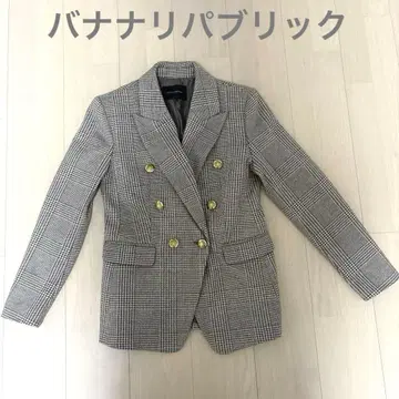 바나나리퍼블릭 글렌체크 패턴 더블 테일러드 자켓
