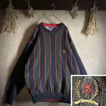 구제 의류 타미힐피거 니트 빈티지 로고 자수 올드 타미힐피거