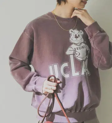 URBAN RESEARCH 칼리지 로고 맨투맨 UCLA 퍼플